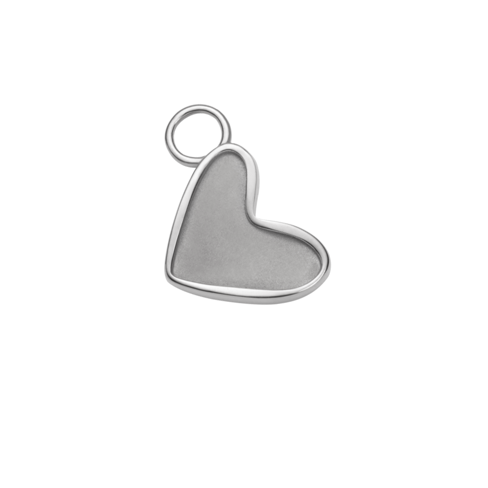Engravable Heart Charm Silber
