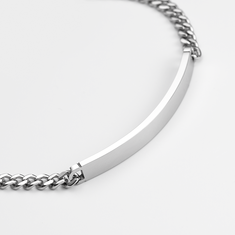 Bracelet ID à graver argent