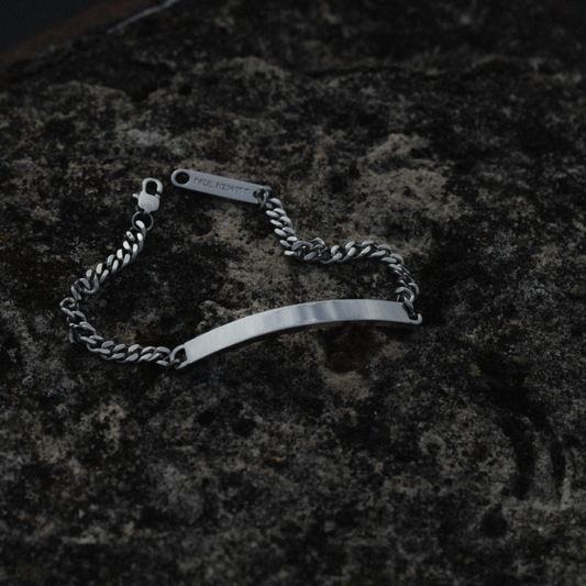 Men's Engravable ID bracelet silver