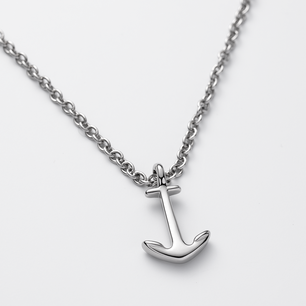 925 Sterling Silver Mens Anchor Necklace with Mini Black Stone and Leather  Cord » Anitolia