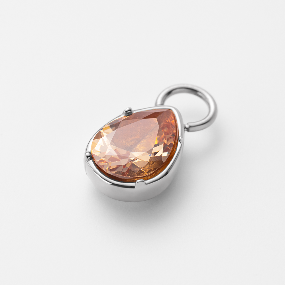 Peach Stone Charm Silber