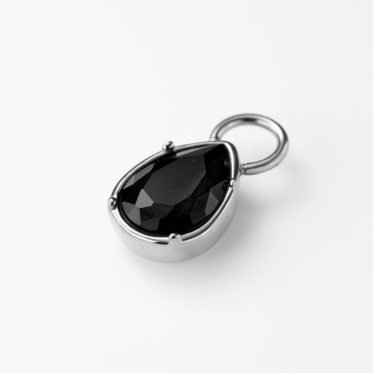 Black Stone Charm Silber