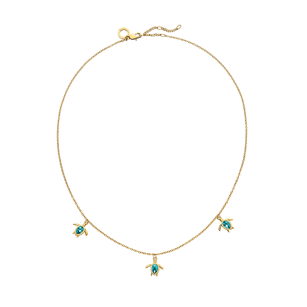 Turtle Halskette Aquamarine Gold