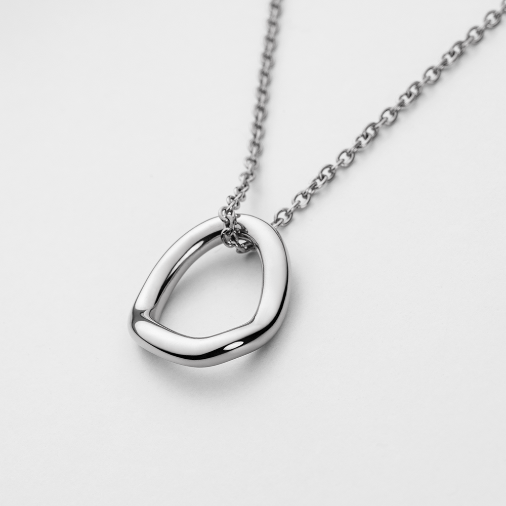 Waves Mono Halskette Silber