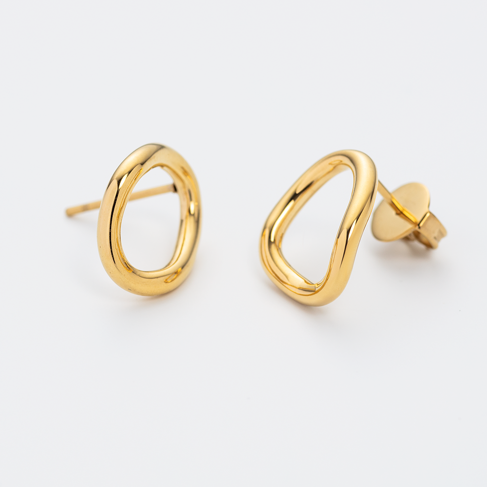 Waves Mono Ohrring Gold
