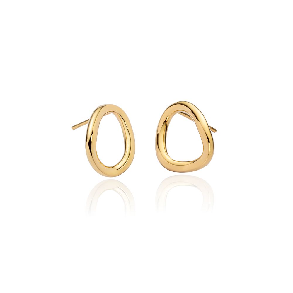 Waves Mono Ohrring Gold