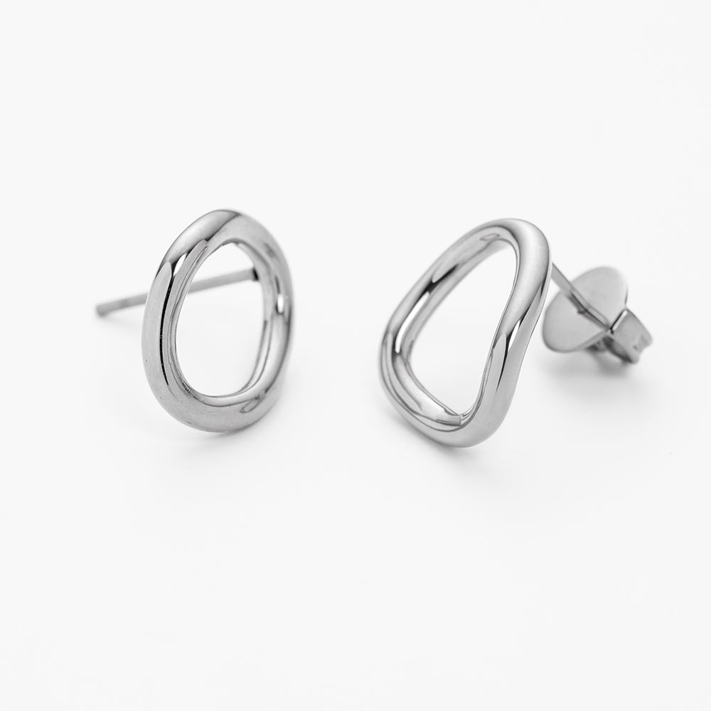 Waves Mono Ohrring Silber