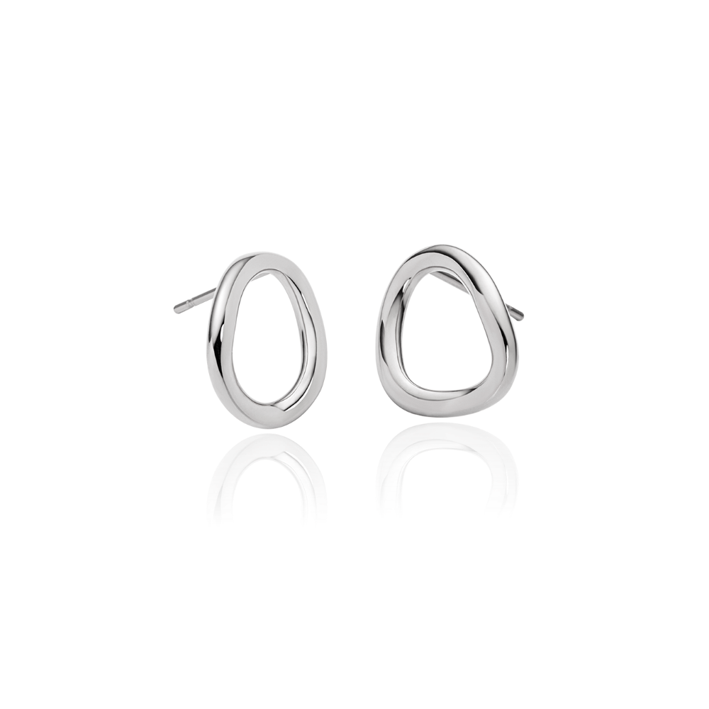 Waves Mono Ohrring Silber