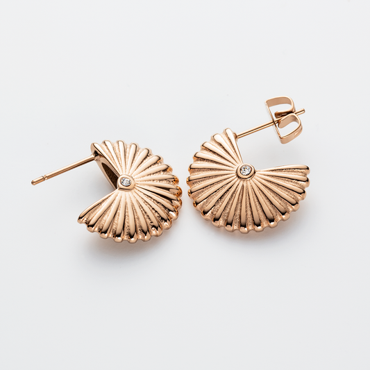 Scallop Boucle d'oreille Or Rose