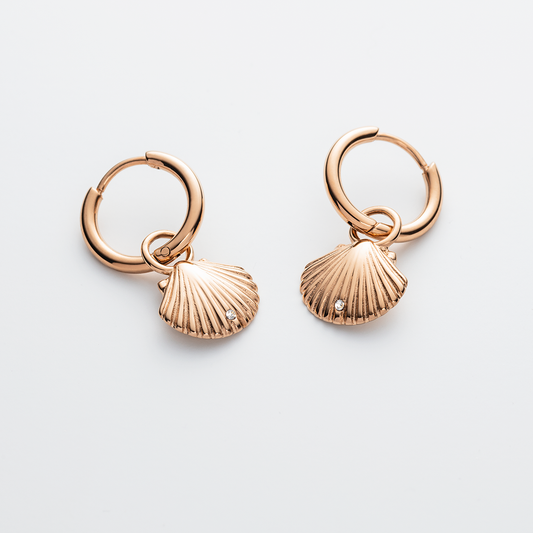 Scallop Boucle d'oreille Or Rose