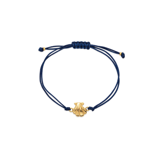 Bracelet Scallop Blue Nylon » Gold