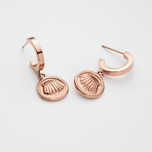 Rose gold coin earrings discount