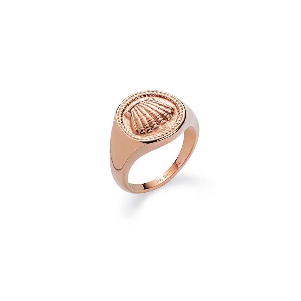 Scallop Coin Ring Roségold