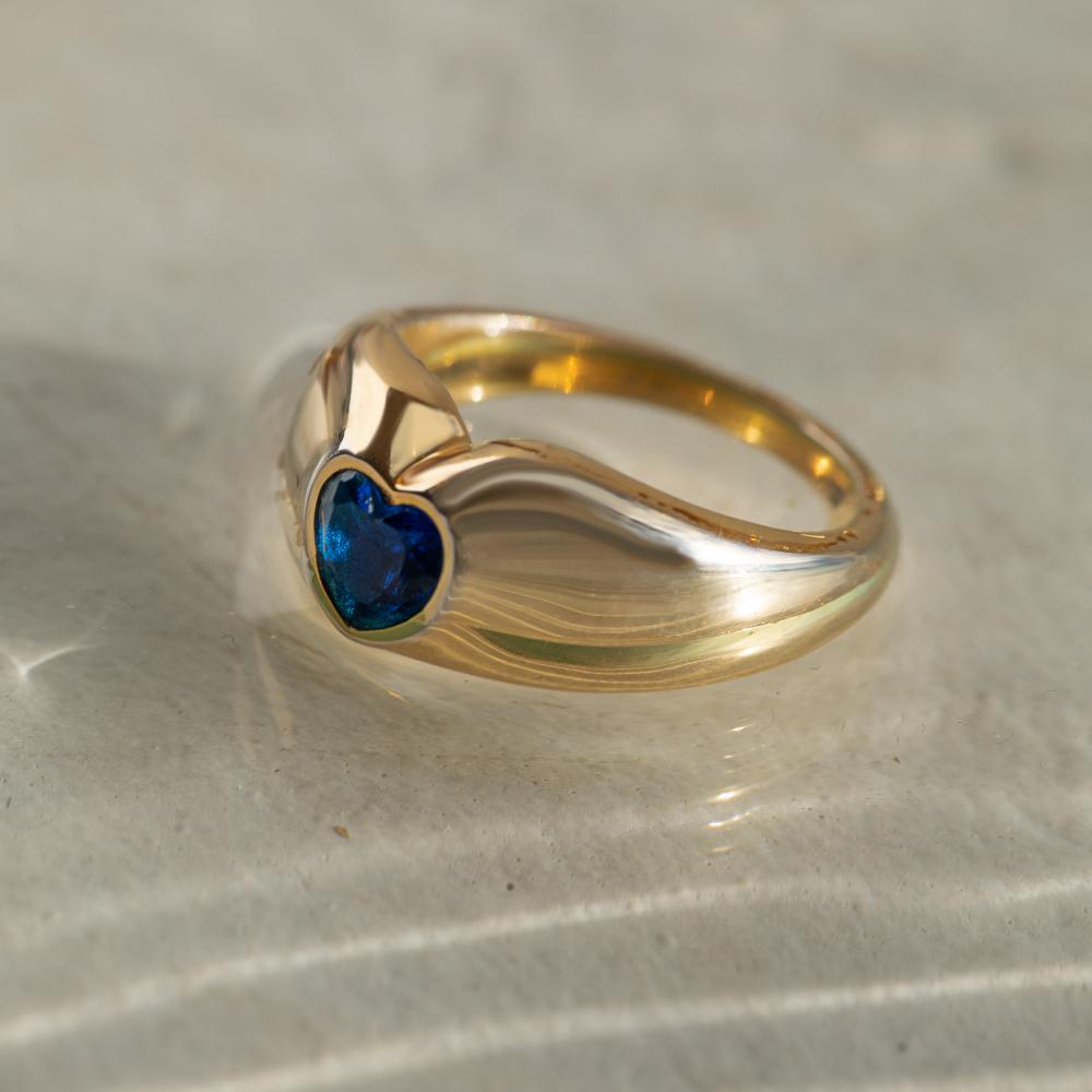 Bold Heart Ring Gold