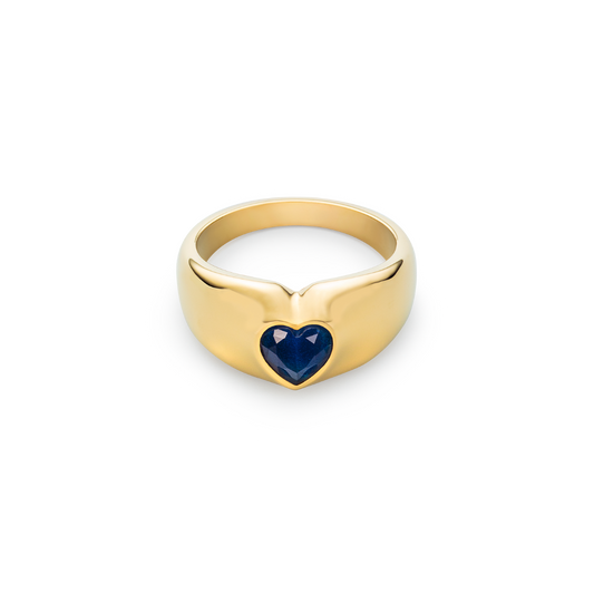 Bold Heart Ring Gold