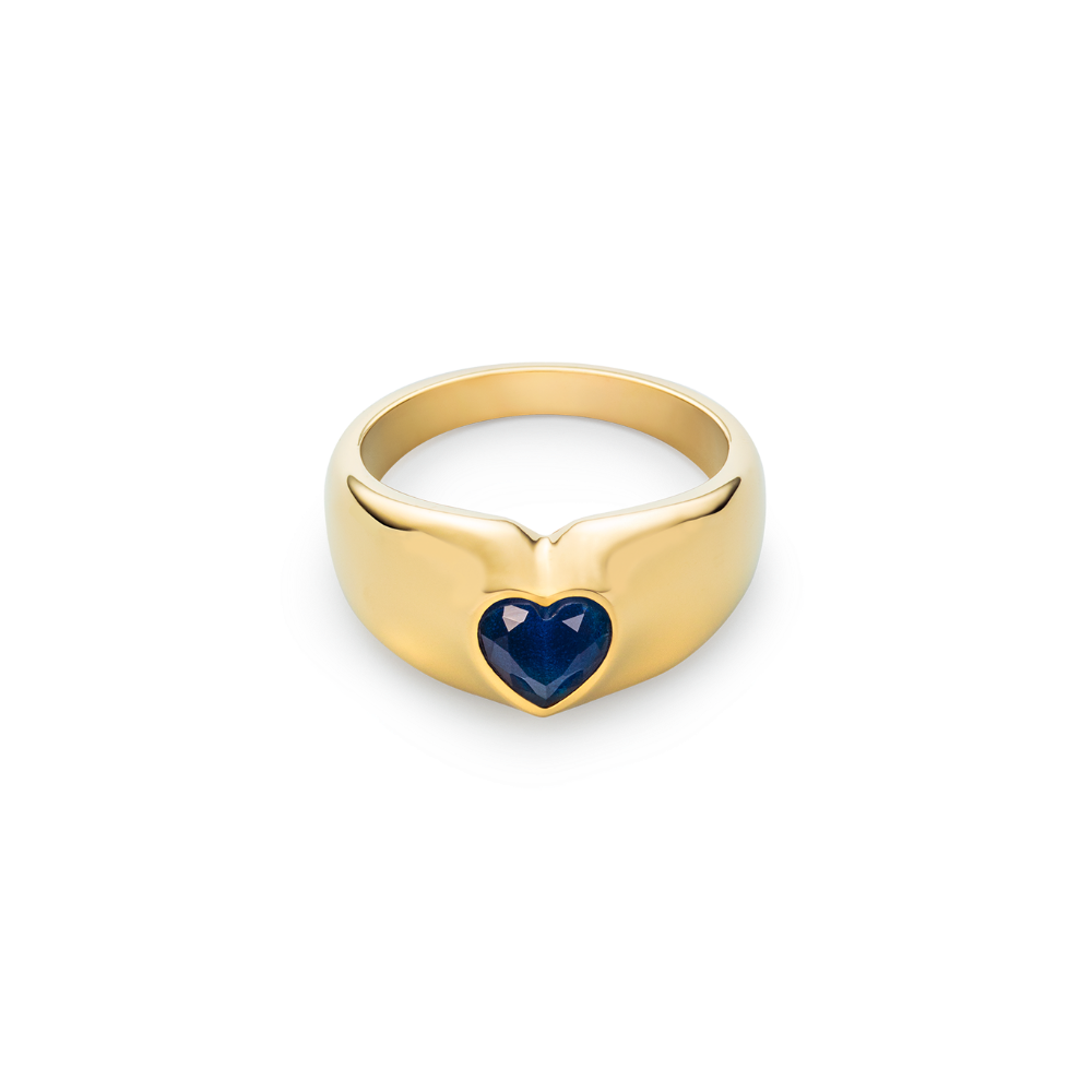 Bold Heart Ring Gold