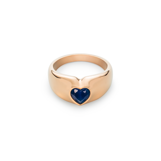 Bold Heart Ring Rose Gold