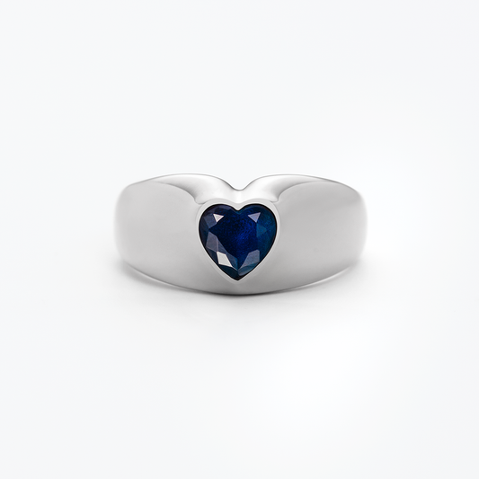 Bold Heart Ring Silver