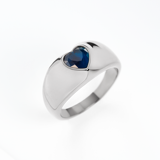 Bold Heart Ring Silver