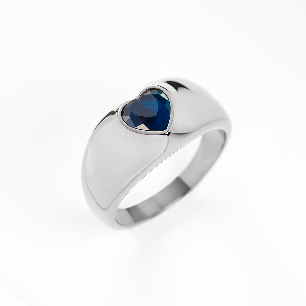 Bold Heart Ring Silber
