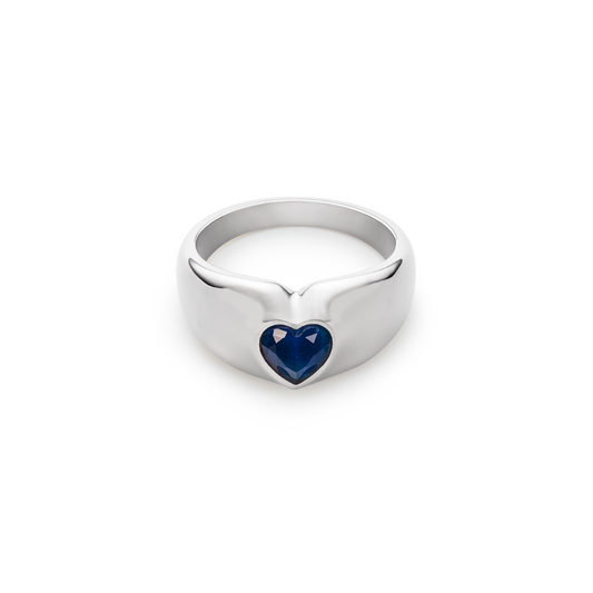 Bold Heart Ring Silber