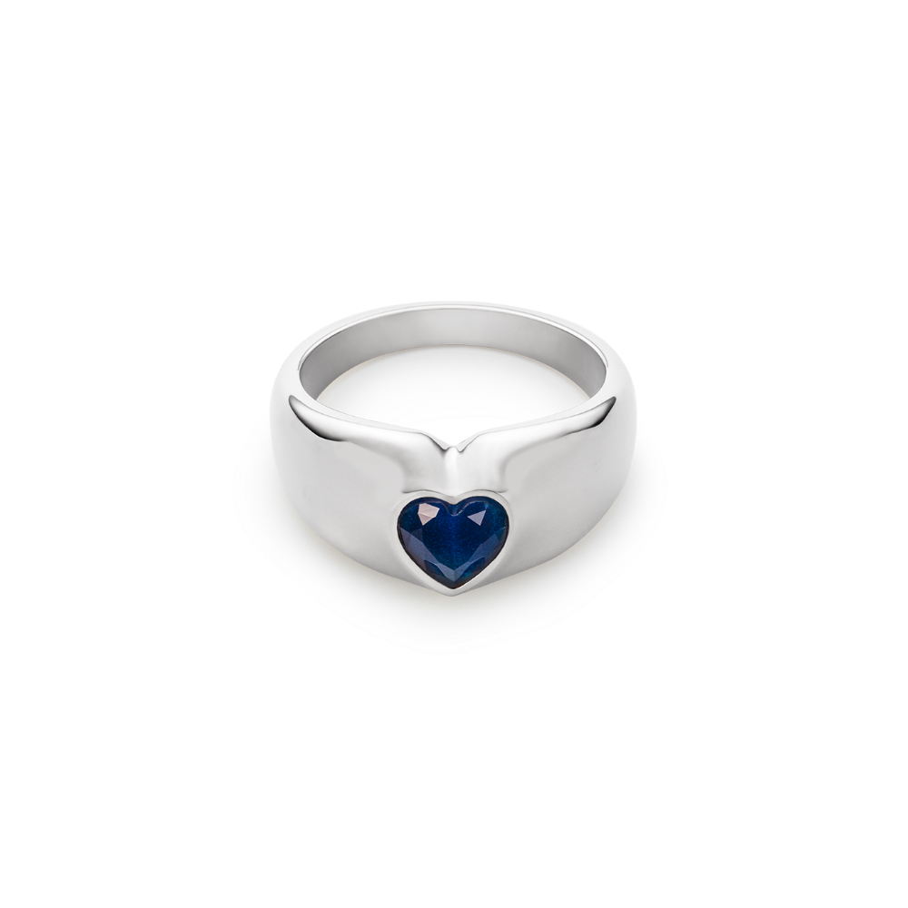 Bold Heart Ring Silber