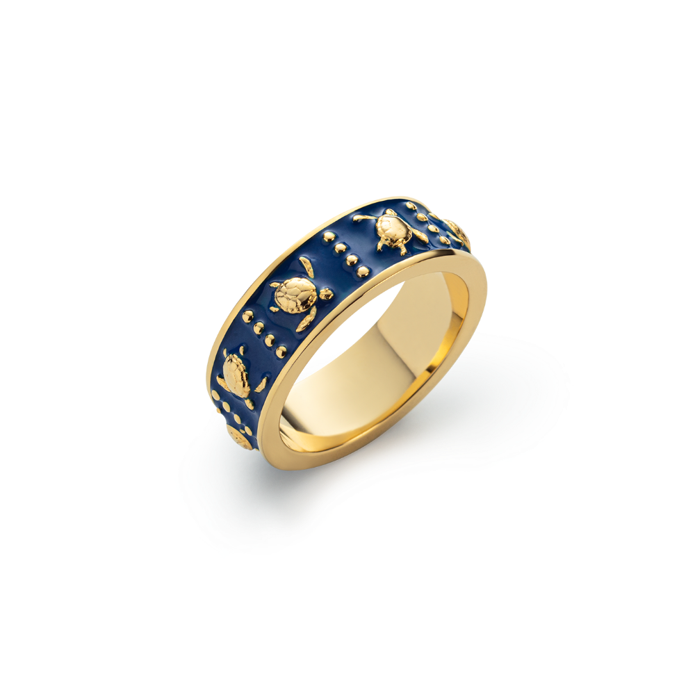 Turtle Enamel Ring Gold