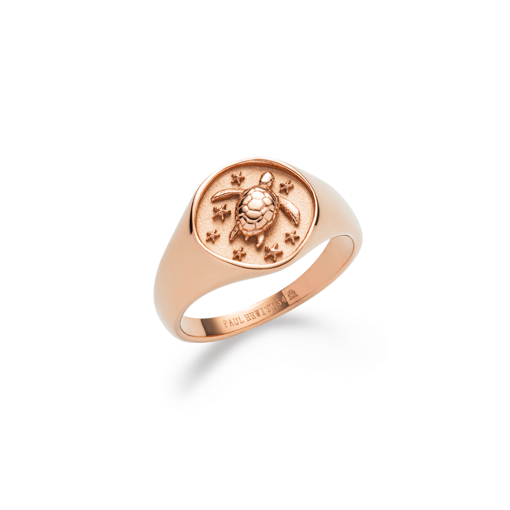 Turtle Signet Ring Roségold