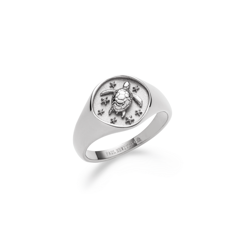 Turtle Signet Ring Silber