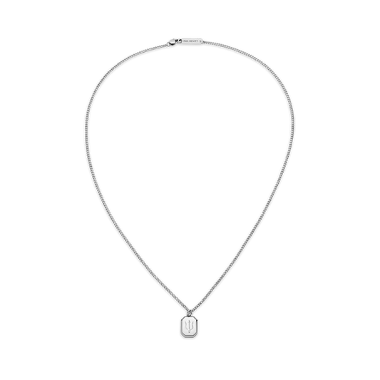 Men's Octagonal Necklace Trident Silver