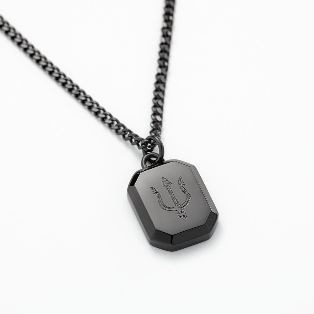 Men's Octagonal Halskette Trident Schwarz