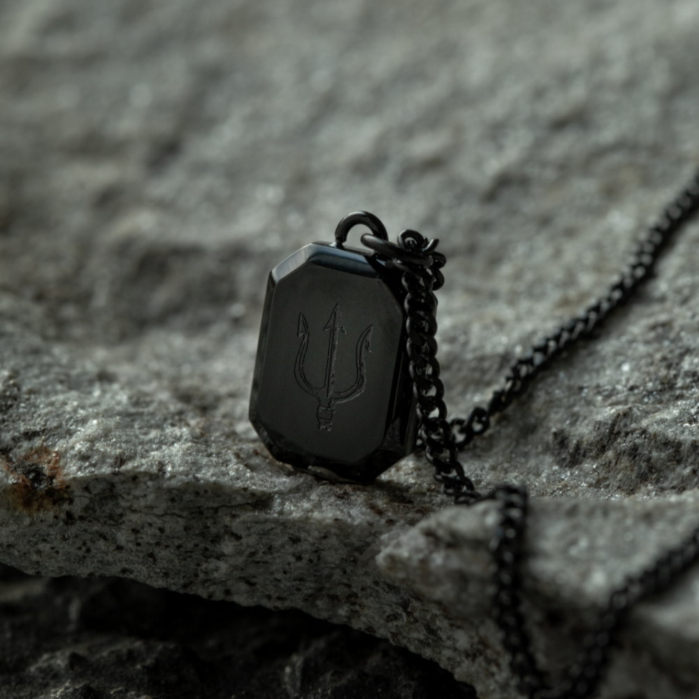 Men's Octagonal Halskette Trident Schwarz