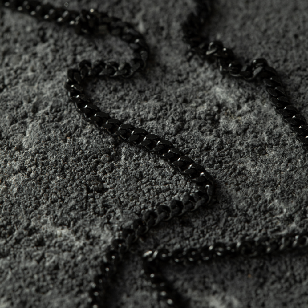 Men's Octagonal Halskette Windrose Schwarz