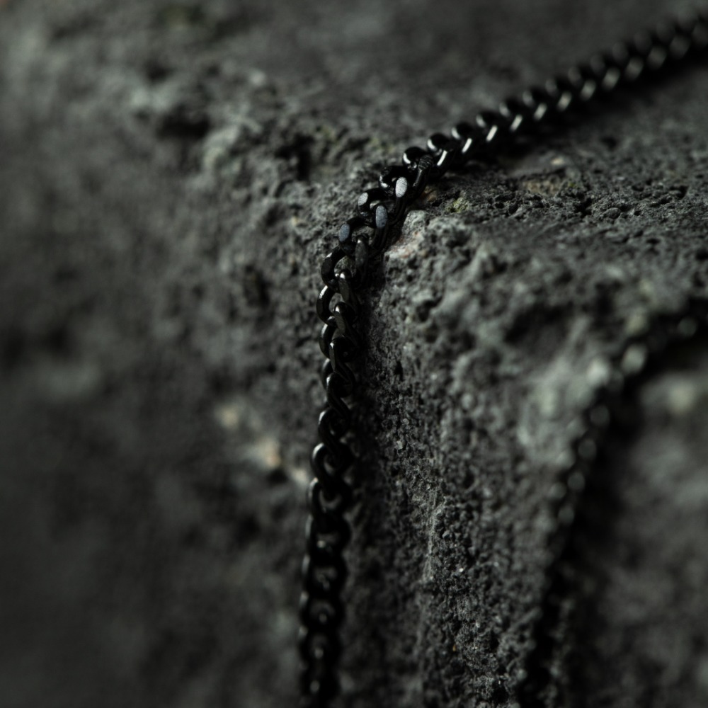 Men's Octagonal Halskette Anchor Schwarz