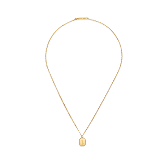 Men's Octagonal Necklace Anchor Gold