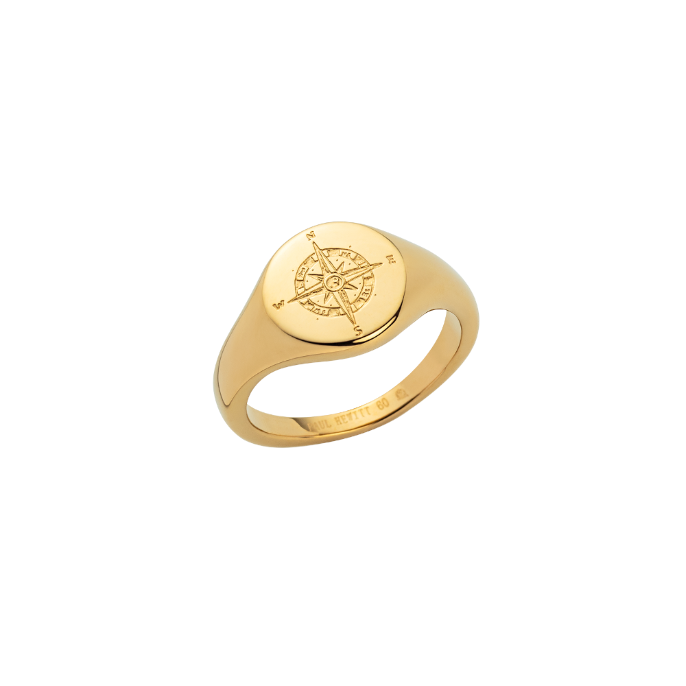 Men's Signet Ring Windrose Gold