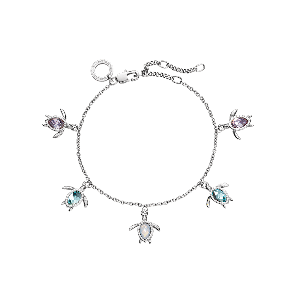 Turtle Rainbow Bracelet Silver