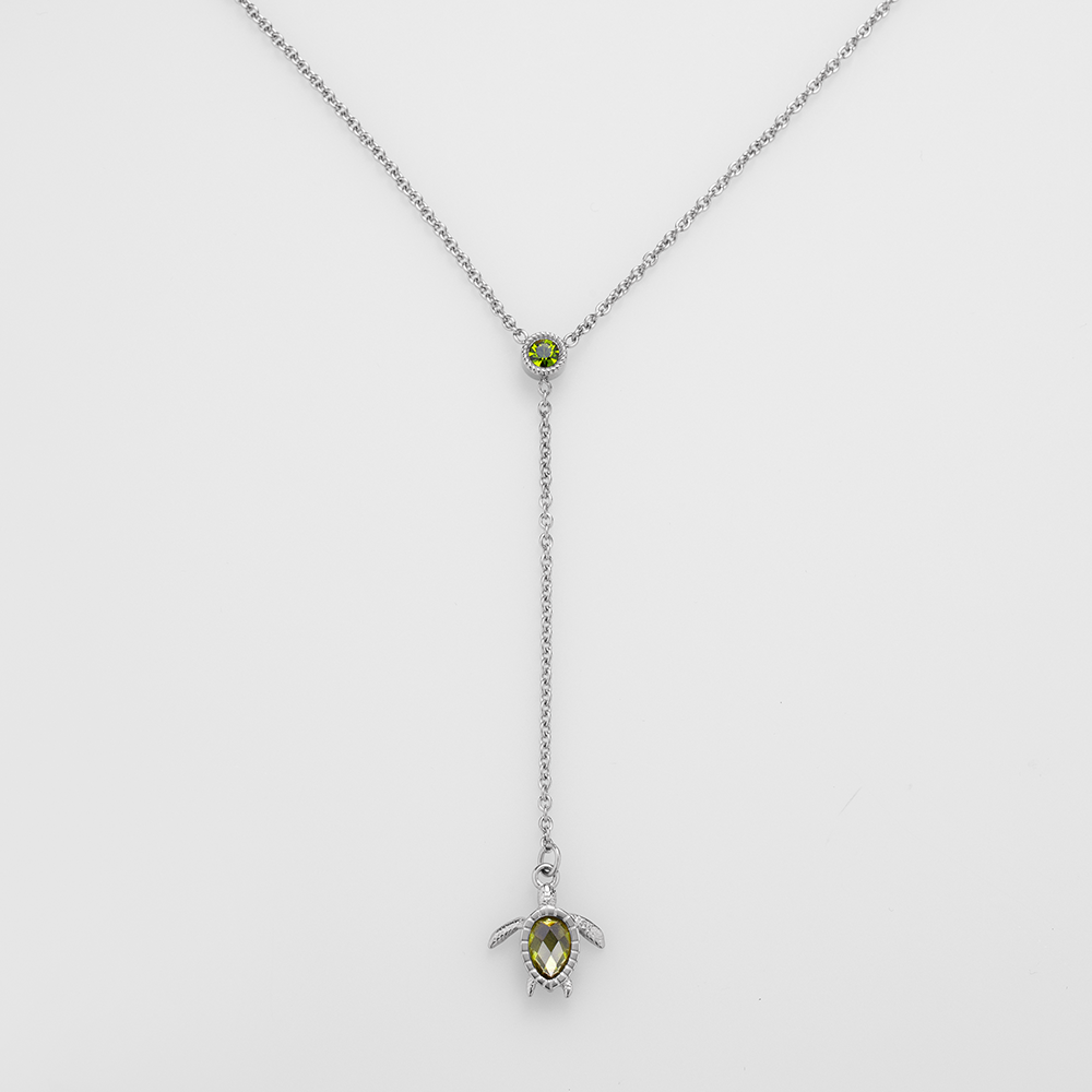 Turtle Y Halskette Silber