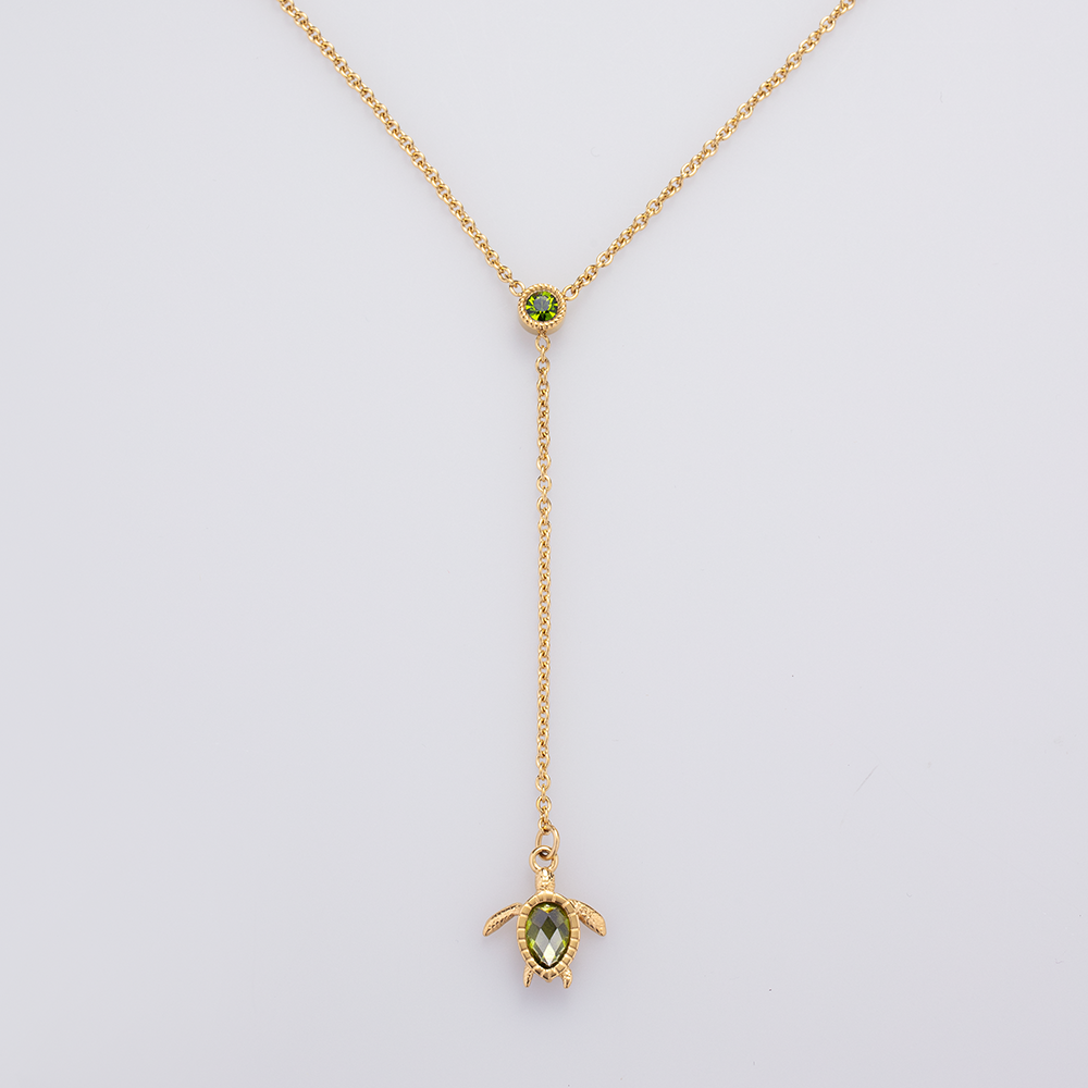 Turtle Y Halskette Gold