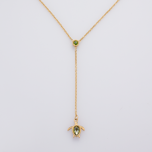 Turtle Y Necklace Gold