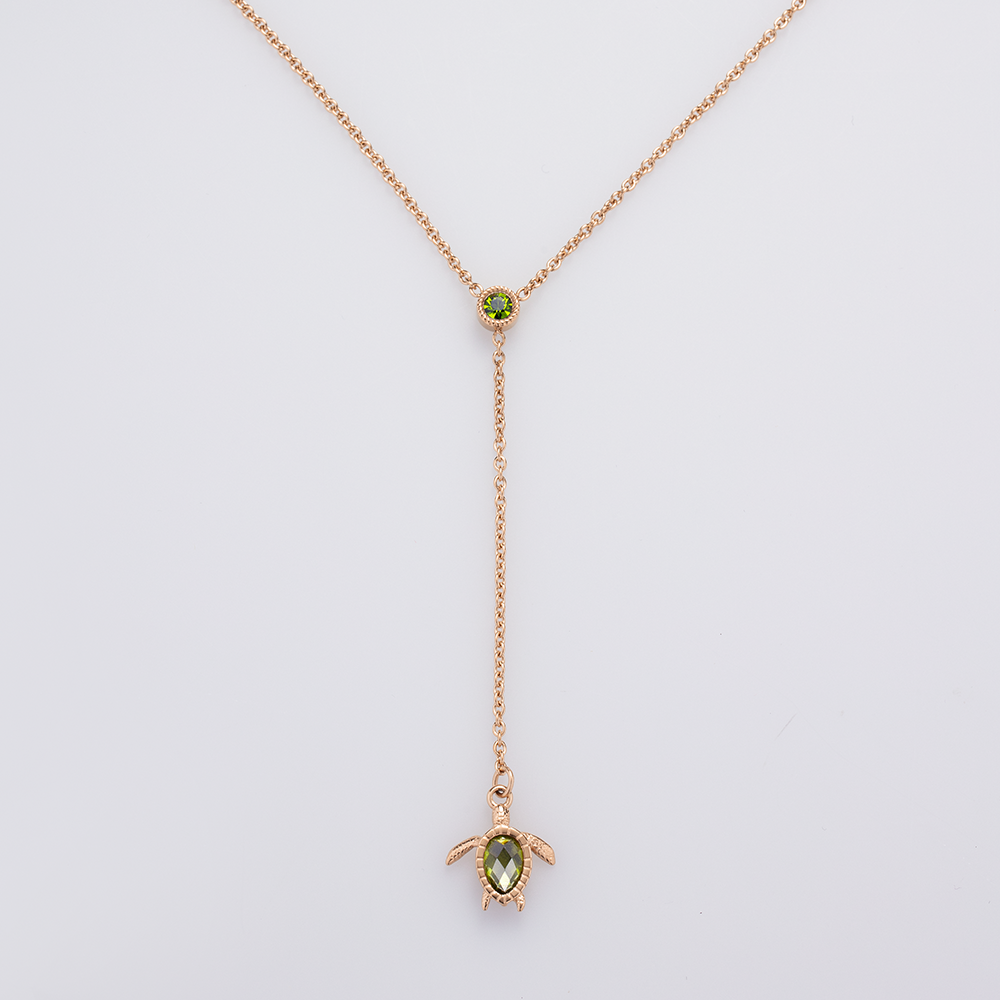 Turtle Y Halskette Roségold