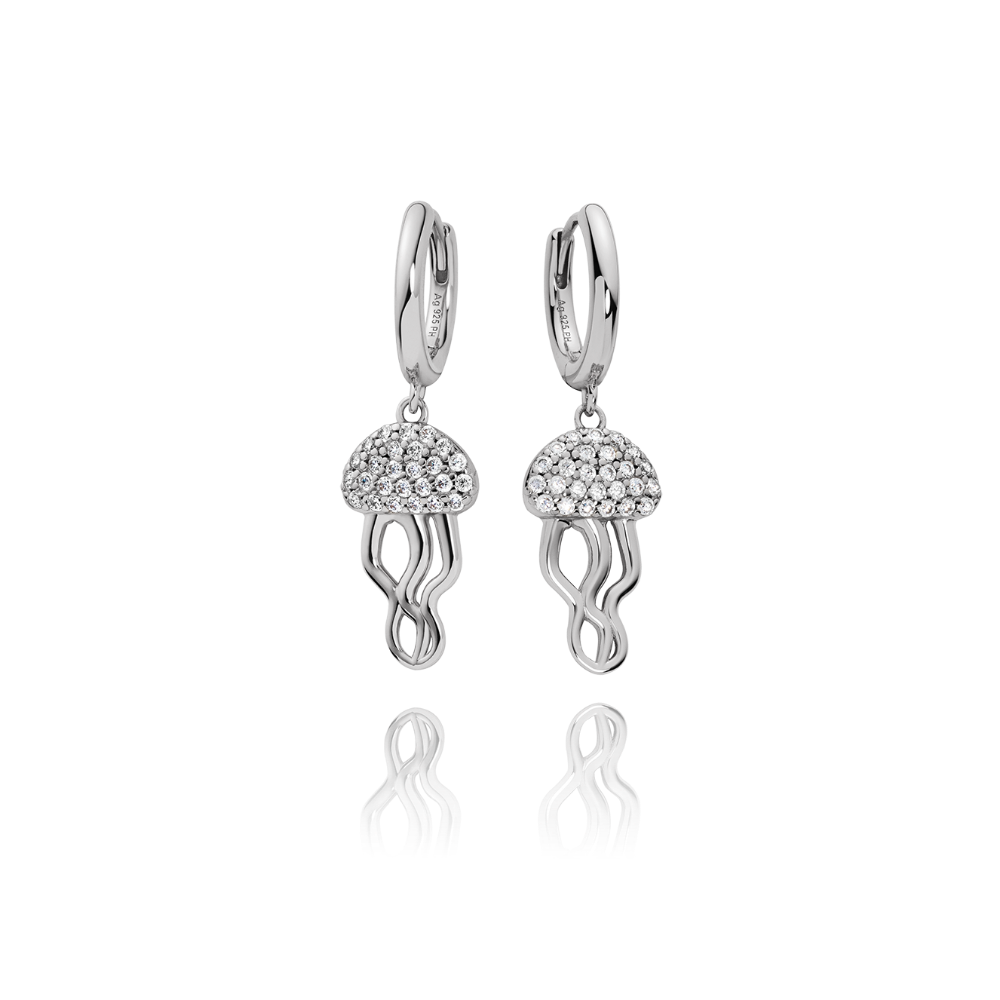 Jellyfish Hoops pure silver