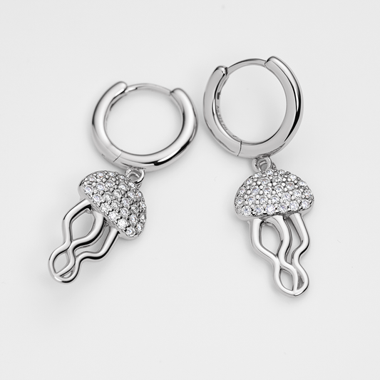 Jellyfish Hoops pure silver