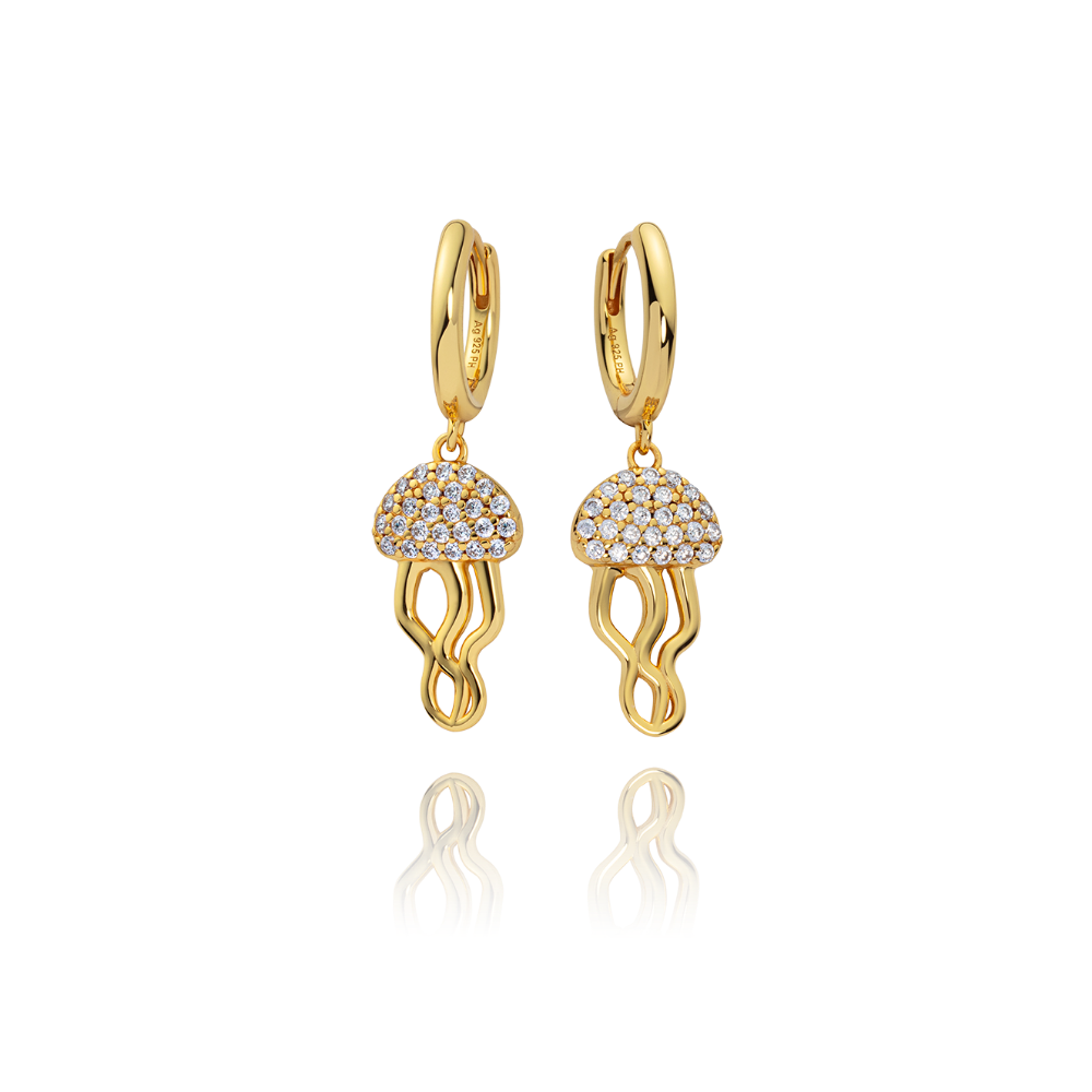Jellyfish Hoops gold vermeil
