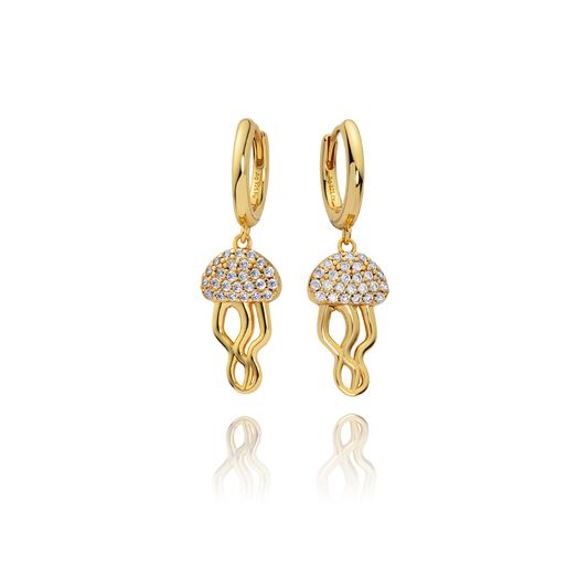 Jellyfish Hoops gold vermeil