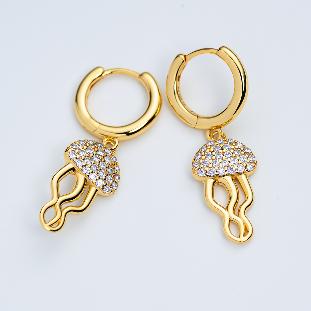 Jellyfish Hoops gold vermeil