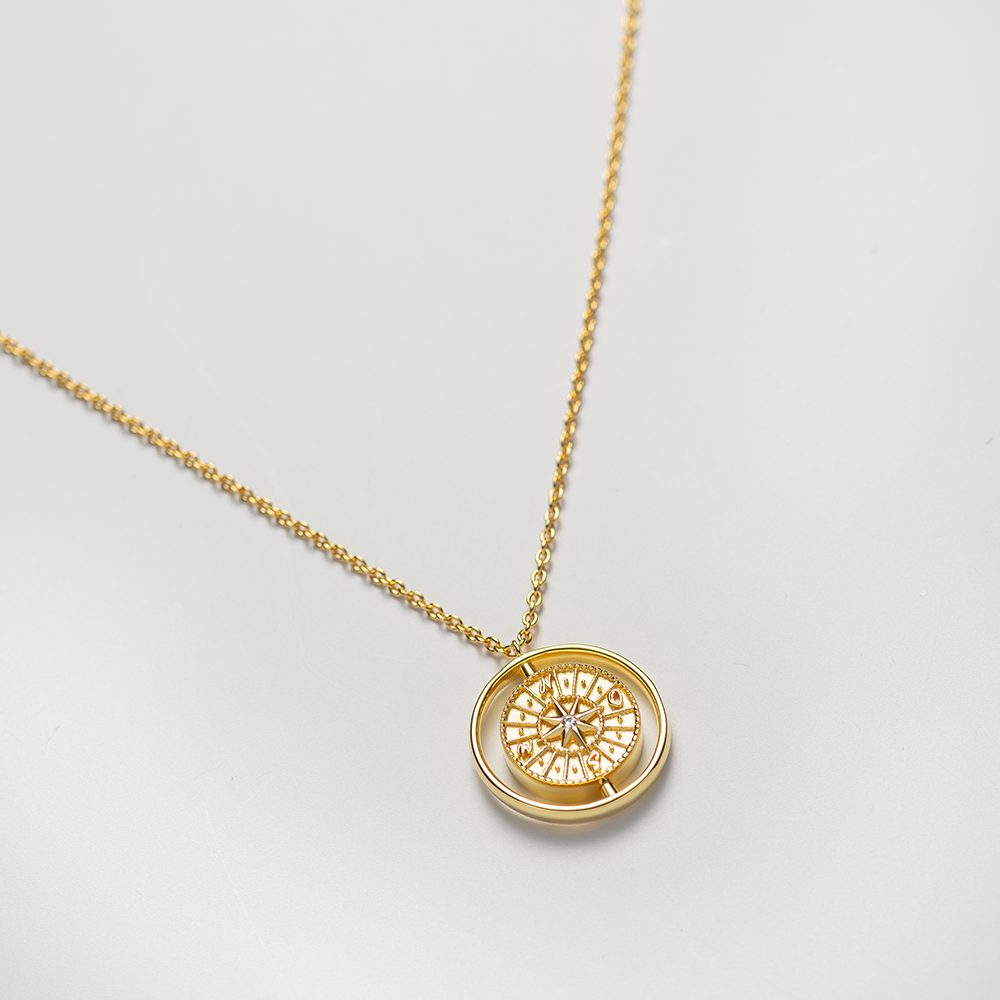 Windrose Twister Halskette Gold