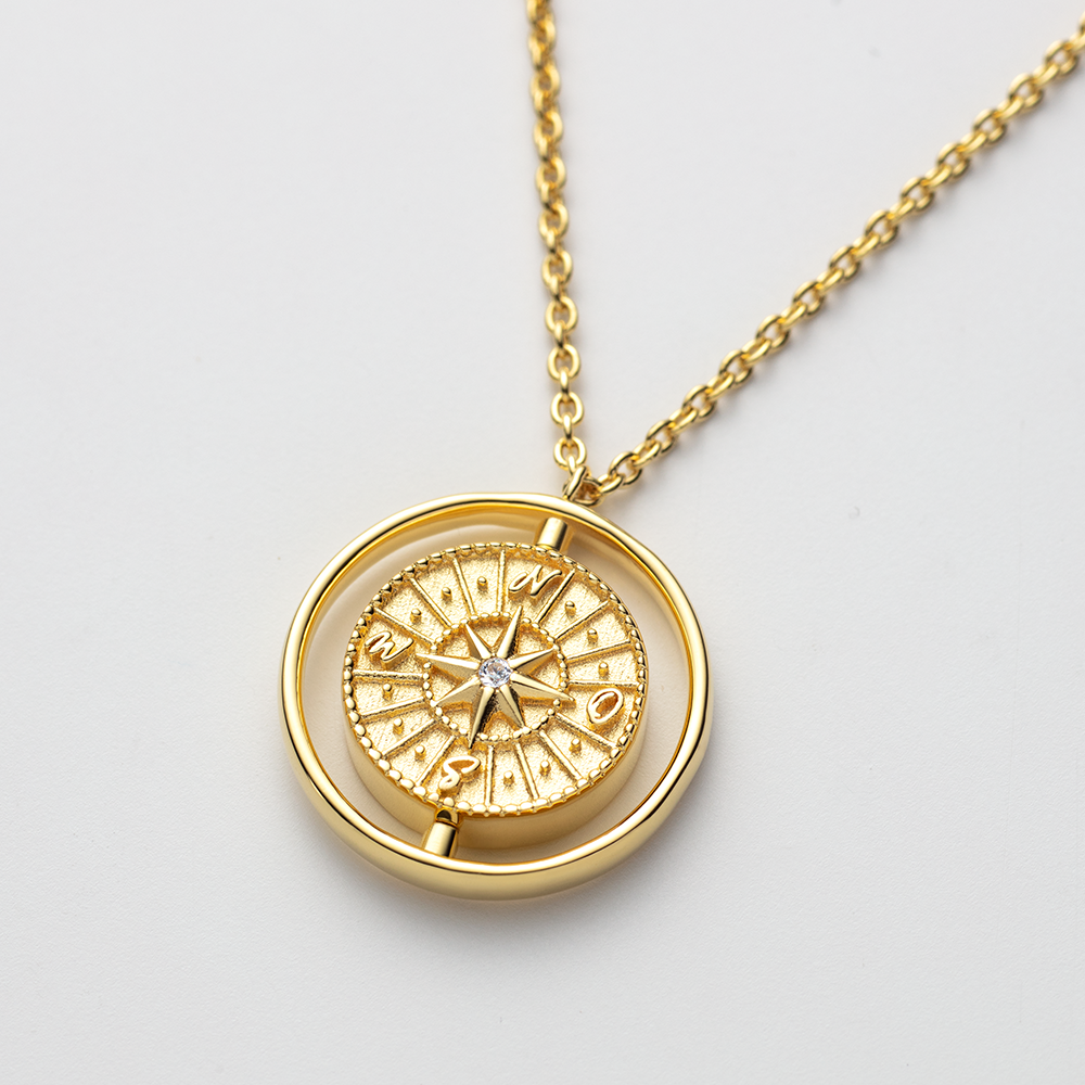 Windrose Twister Halskette Gold