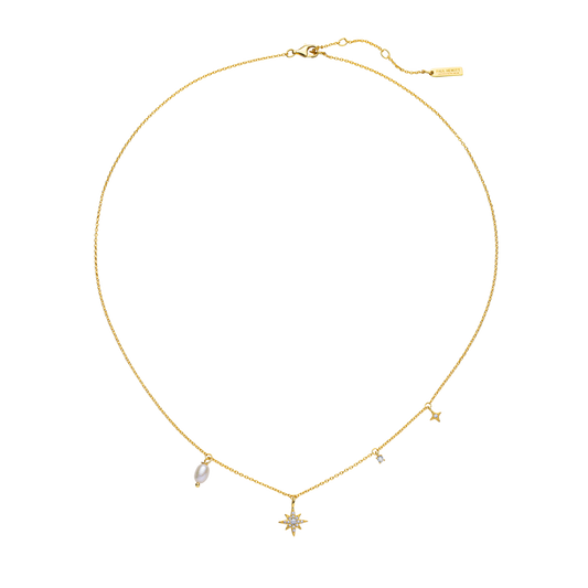 Windrose Celestial Halskette Gold