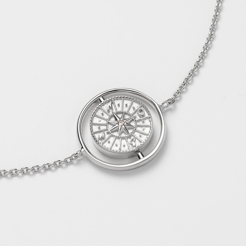 Windrose Twister Armkette Silber